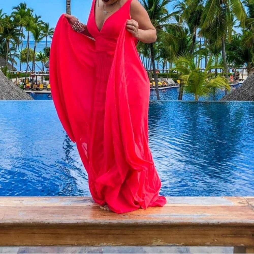 Laundry Segal Coral Chiffon Prom Dress